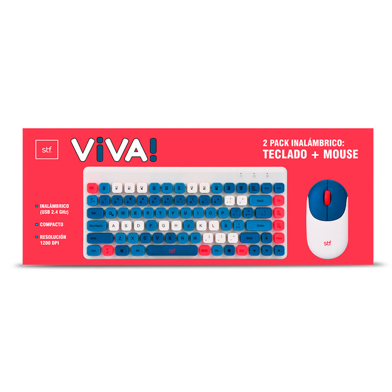 Kit Teclado + Mouse inalámbrico  | STF VIVA! | para computadora Azul