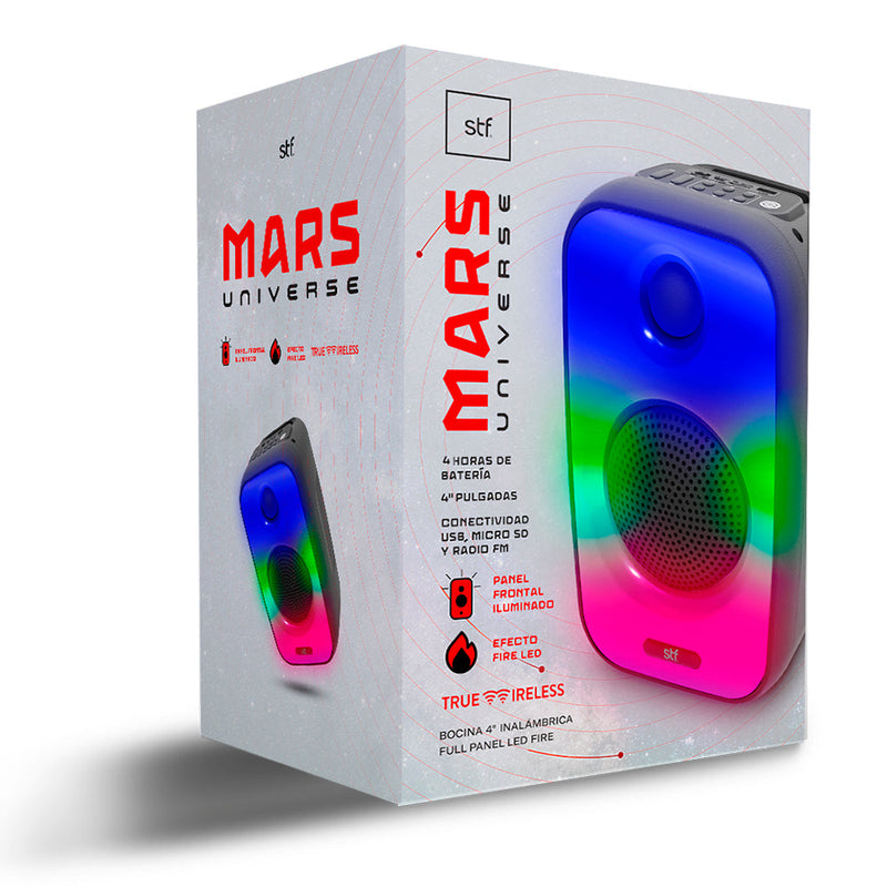 Bocina inalámbrica |STF Mars |4 pulgadas portatil con luz led