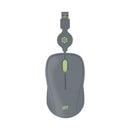 Mouse Alámbrico Retráctil STF VIVA: 1600 DPI, Ergonómico, USB, 80cm, Gris