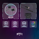 Audifonos Alambricos In Ear MSA-020 Gaming Beast STF USB-C Microfono Cable 120cm Luz Led