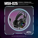 Audifonos Alambricos On Ear MSA-025 Gaming Beast STF Micrófono Conexión 3.5 Luz Led