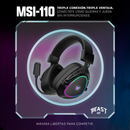 Audifonos Inalambricos On Ear MSI-110 Gaming Beast STF Triple Conexión Luz Led