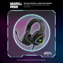 Audifonos Alambricos On Ear Muspell Prime Gaming Beast STF Bocina 50mm Micrófono Luz Led Negro