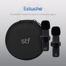 Kit 2 Micrófonos inalámbricos para celular | STF | Tipo C - Lightning con estuche