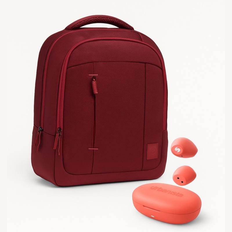 Combo: Mochila Zilker Vino 15.6” + Audífonos Lisbon Coral