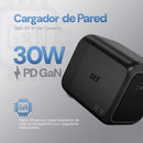 Cargador Pared GaN 30W Tipo C Carga Rápida Compacto