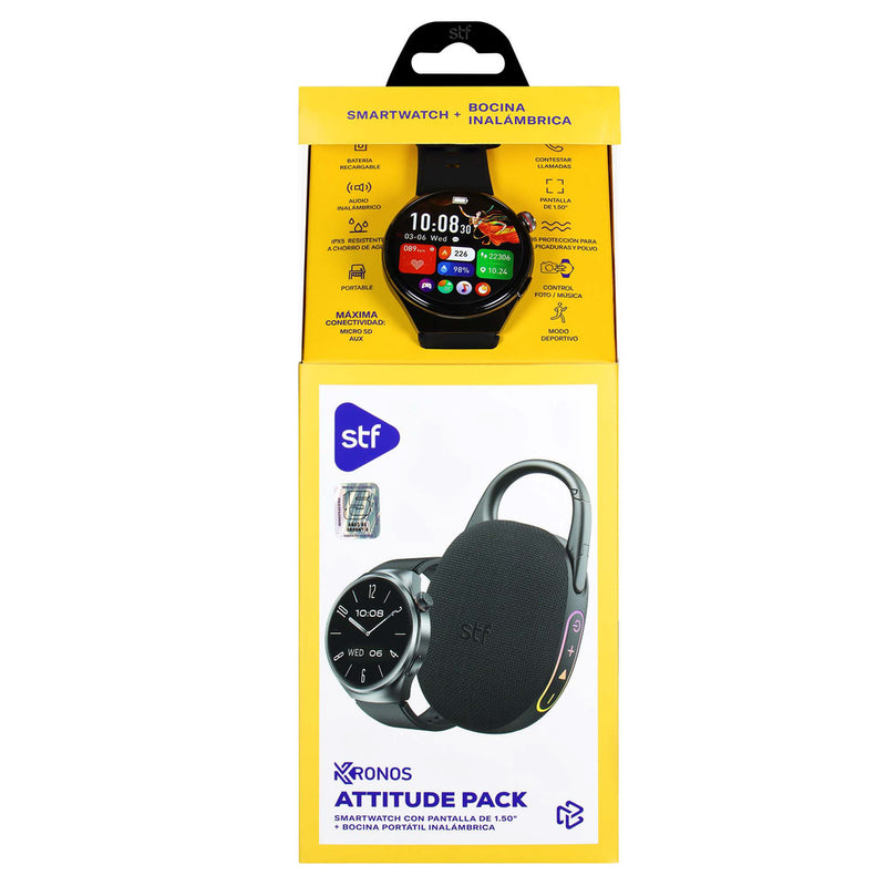 Kronos Attitude Pack STF: Smartwatch + Bocina Portátil IP67