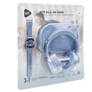3 kit all in one STF: Audifonos On Ear + Smartwatch + Crossbody Azul