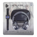 3 kit all in one STF: Audifonos On Ear + Smartwatch + Crossbody Negro