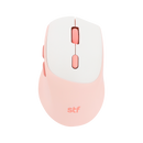 Mouse inalámbrico óptico STF VIVA: Batería recargable, 1600 DPI, Rosa