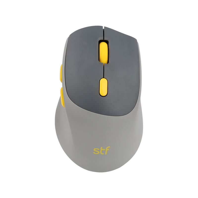 Mouse inalámbrico óptico STF VIVA: Batería recargable, 1600 DPI, Gris