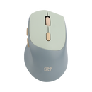 Mouse inalámbrico óptico STF VIVA: Batería recargable, 1600 DPI, Gris Menta