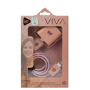 3 Pack Carga Ultra Rápida VIVA: Cargador 20W + Cable 60 W Tipo C-Lightning + Kit protector Nude