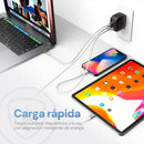 Cargador Pared GaN 65W 3 Salidas + Adaptadores UK/EU/AU Carga Ultra Rápida