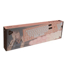 Kit Teclado inalámbrico + Reposa muñecas  | STF VIVA | Para computadora rosa