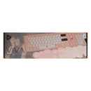 Kit Teclado inalámbrico + Reposa muñecas  | STF VIVA | Para computadora rosa