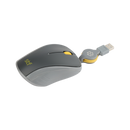 Mouse Alámbrico Retráctil STF VIVA: 1600 DPI, Ergonómico, USB, 80cm, Gris Grafito