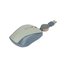 Mouse Alámbrico Retráctil STF VIVA: 1600 DPI, Ergonómico, USB, 80cm, Menta Gris