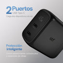 Cargador Pared GaN 45W Dual Tipo C Carga Ultra Rápida Enchufe Plegable