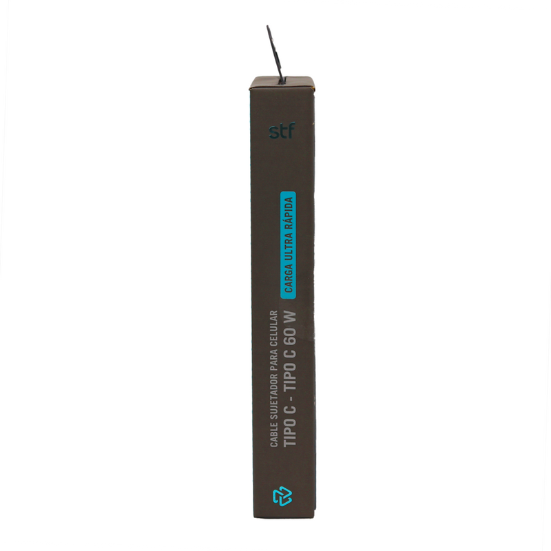 Cable Sujetador STF Tipo C: 60W, Carga Rápida, Función Soporte, 30 cm