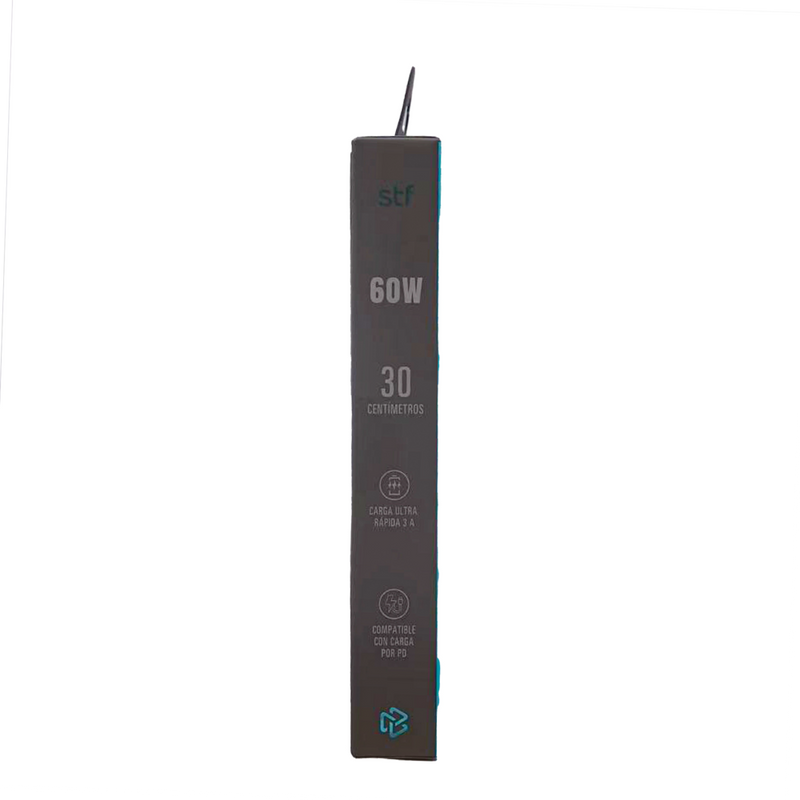Cable Sujetador STF Tipo C: 60W, Carga Rápida, Función Soporte, 30 cm