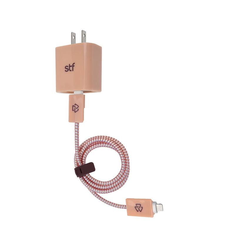 3 Pack Carga Ultra Rápida VIVA: Cargador 20W + Cable 60 W Tipo C-Lightning + Kit protector Nude