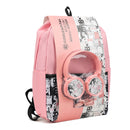 Mochila para laptop + audífonos alámbricos on ear | CoolCapital Pink Cat| 15.6" pulgadas combo