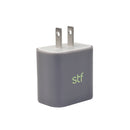 3 Pack Carga Ultra Rápida STF VIVA: Cargador 20W + Cable 60 W Tipo C-Lightning + Kit protector Gris