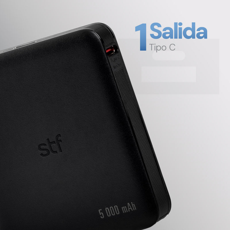 Batería STF Power Bank: 5000mAh, Carga Ultra Rápida, 20W