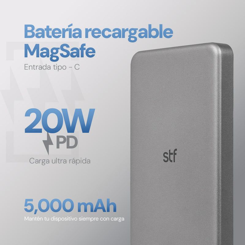Bateria power bank MagSafe 20W 5,000 mAh Carga Ultra Rapida