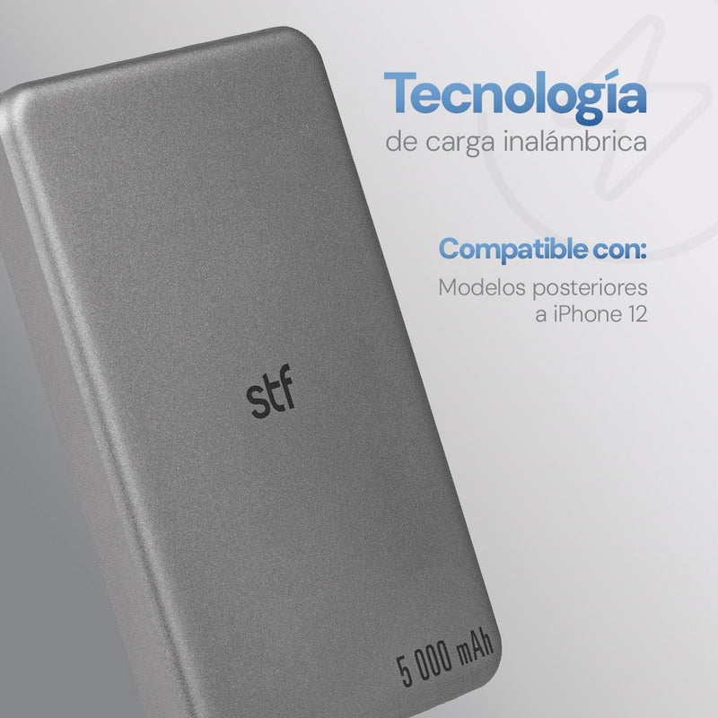 Bateria power bank MagSafe 20W 5,000 mAh Carga Ultra Rapida