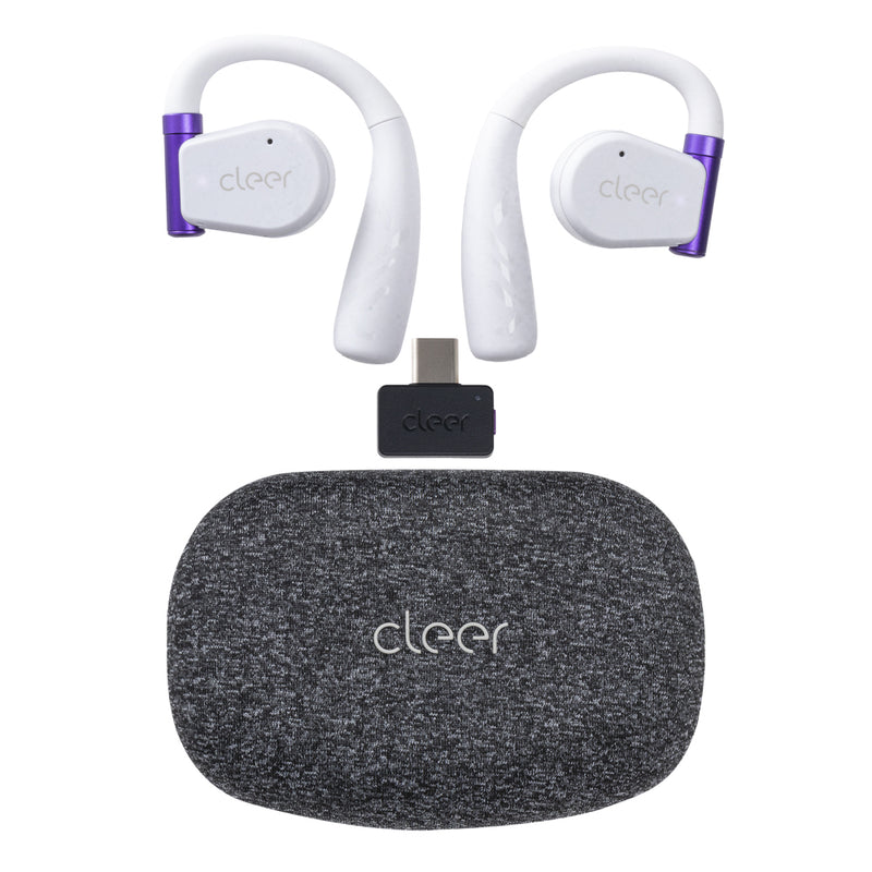 Audifonos Cleer ARC II Gaming Open-Ear: Baja Latencia, IPX5, 35h Batería, UV Case blanco