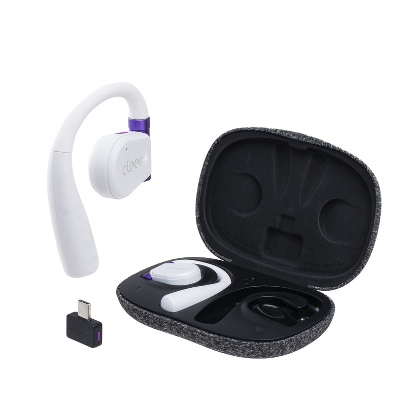Audifonos Cleer ARC II Gaming Open-Ear: Baja Latencia, IPX5, 35h Batería, UV Case blanco