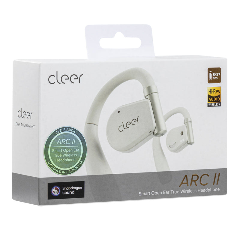 Audifonos Cleer ARC II Music Open-Ear: conexión 5.3, Hi-Res Audio, 35h Batería, UV Case gris