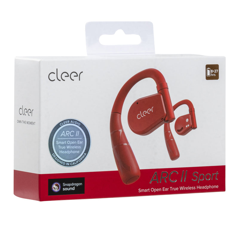 Audifonos Cleer ARC II Sport Open-Ear: conexión 5.3, IPX5, 35h Batería, UV Case red