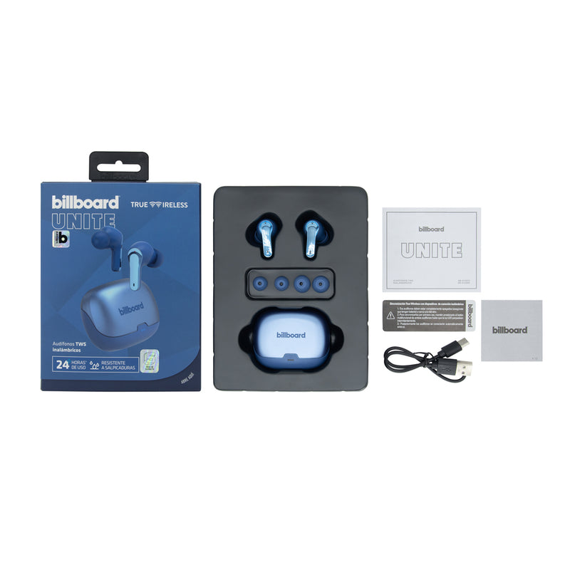 Audífonos Inalámbricos TWS  | Billboard Unite | 6hrs uso protección IPX4 azul