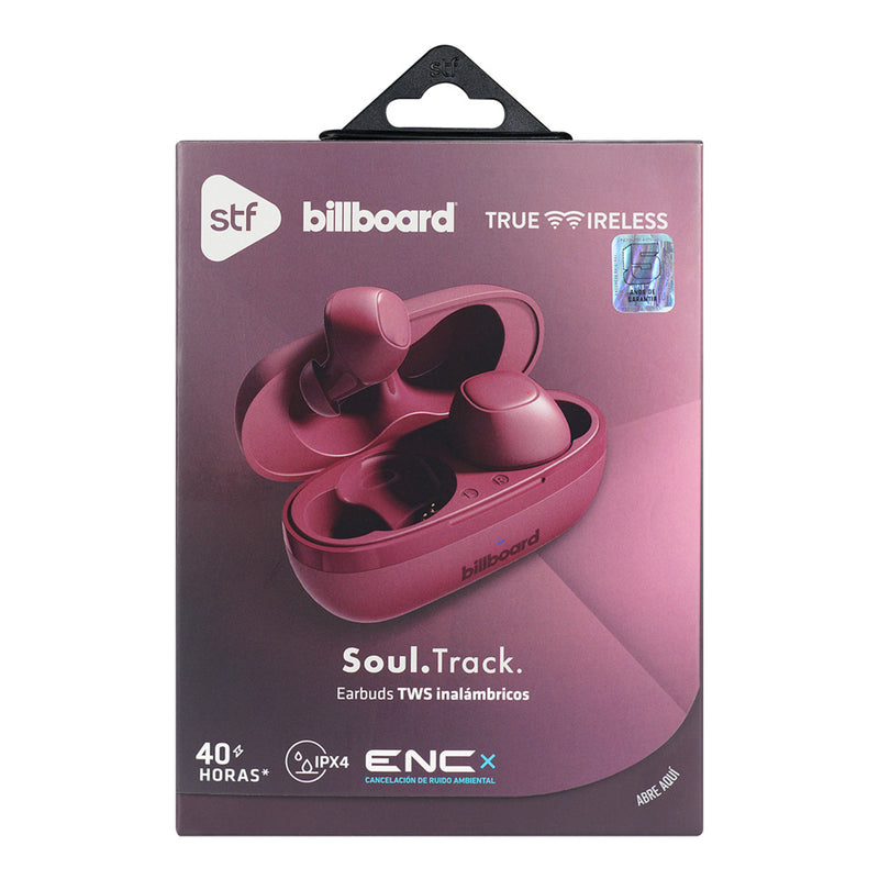 Audífonos inalambricos TWS STF -Billboard Soul track: ENC, 5hrs uso, protección IPX4, Vino