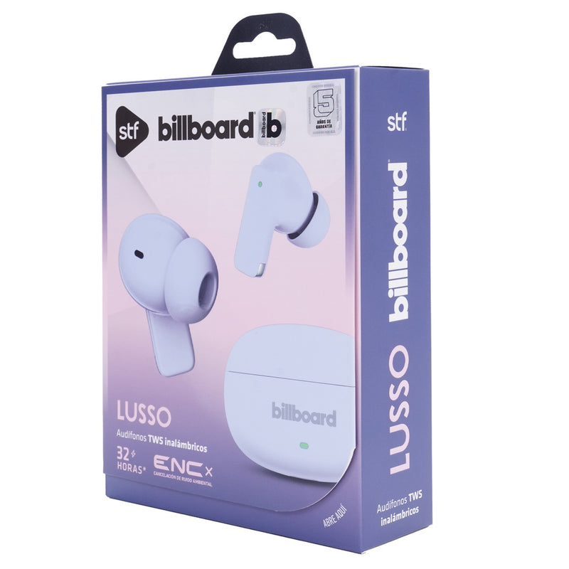 Audífonos inalámbricos TWS STF Billboard Lusso: 32 h de batería, ENC, Lila