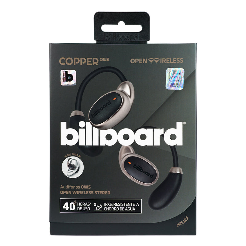 Audífonos Inalámbricos OWS | Billboard Copper | 8hrs uso protección IPX5