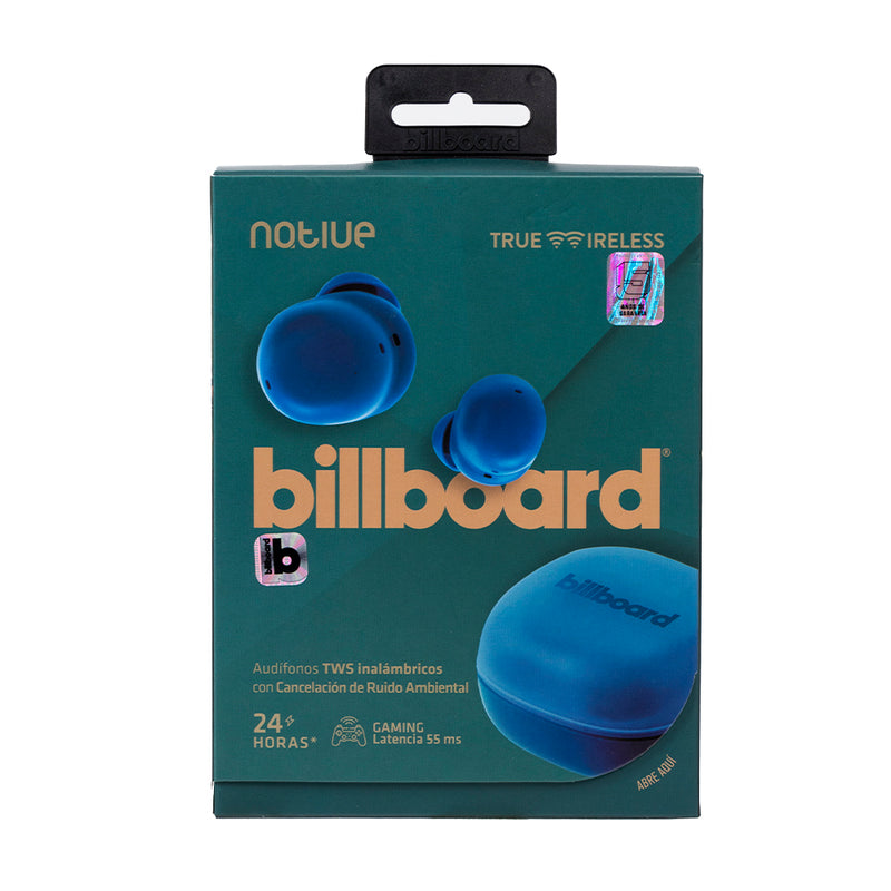 Audífonos Inalámbricos TWS  | Billboard Native ENC | 6hrs uso protección IPX4 azul