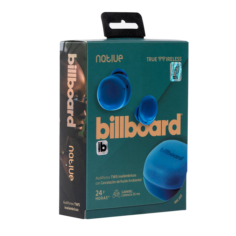 Audífonos Inalámbricos TWS  | Billboard Native ENC | 6hrs uso protección IPX4 azul