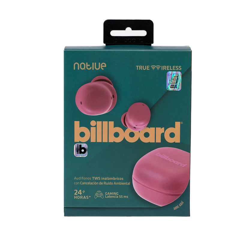 Audífonos Inalámbricos TWS | Billboard Native ENC | 6hrs uso protección IPX4 Tinto