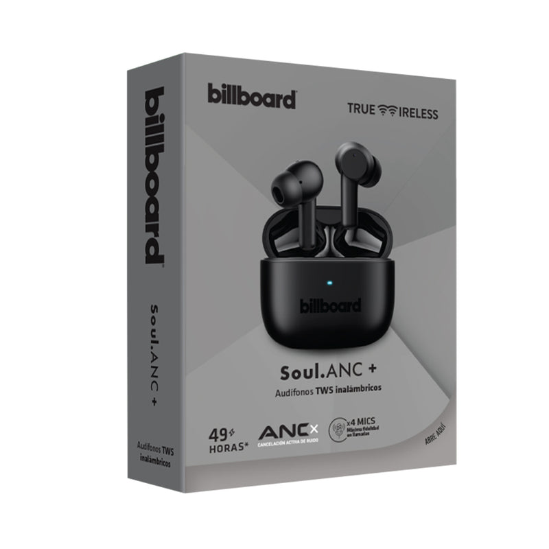 Audífonos Inalámbricos TWS | Billboard Soul ANC ENC Plus | 7hrs uso protección IPX5 negro