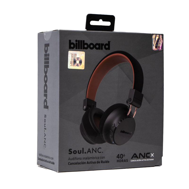 Audífonos Inalámbricos On-ear | Billboard Soul ANC | Cancelación de Ruido Activa Negro