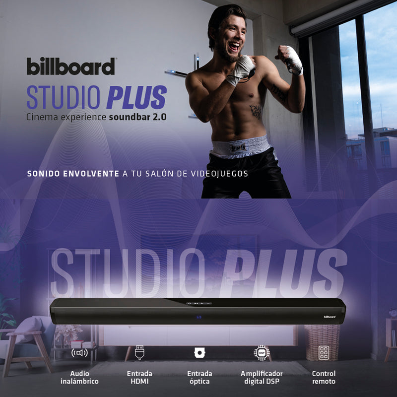 Barra de sonido Inalámbrica bocina| Billboard Studio Plus | 2.0 Experiencia de cine