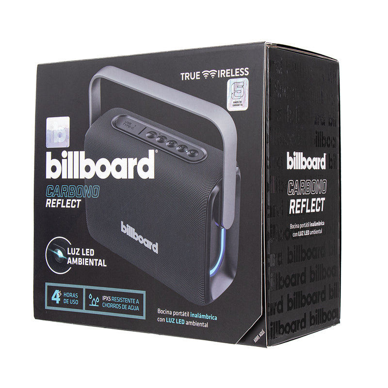 Bocina Inalámbrica portátil | Billboard Carbono Reflect | 2.5" pulgadas 4 hrs uso 7 W TWS