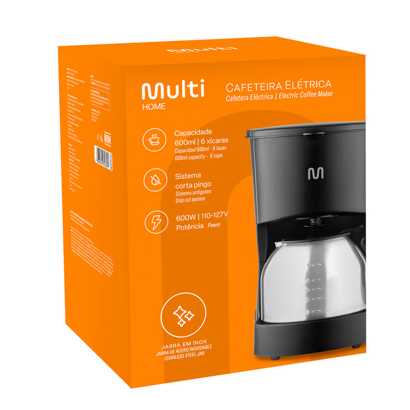 Cafetera Eléctrica | Multi| Acero inoxidable 600W