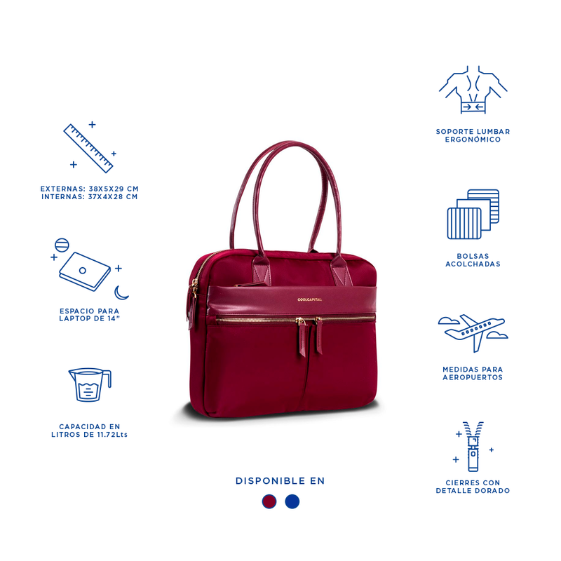 Bolso para laptop | CoolCapital Bondi | 14" pulgadas Vino