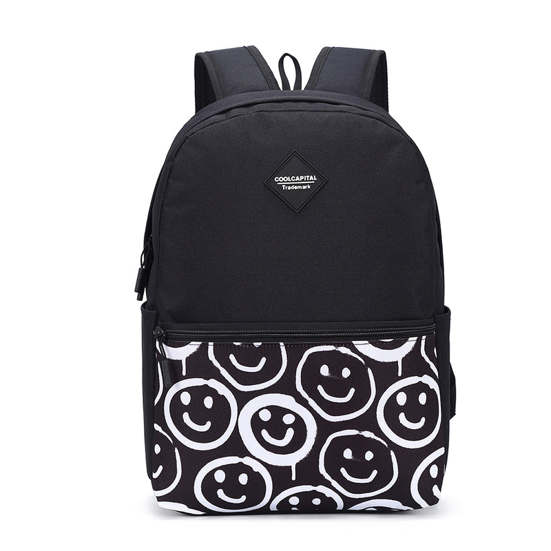 Mochila para laptop + mouse alámbrico | CoolCapital Happy Face | 15" pulgadas combo