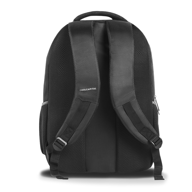 Gray and top black backpack